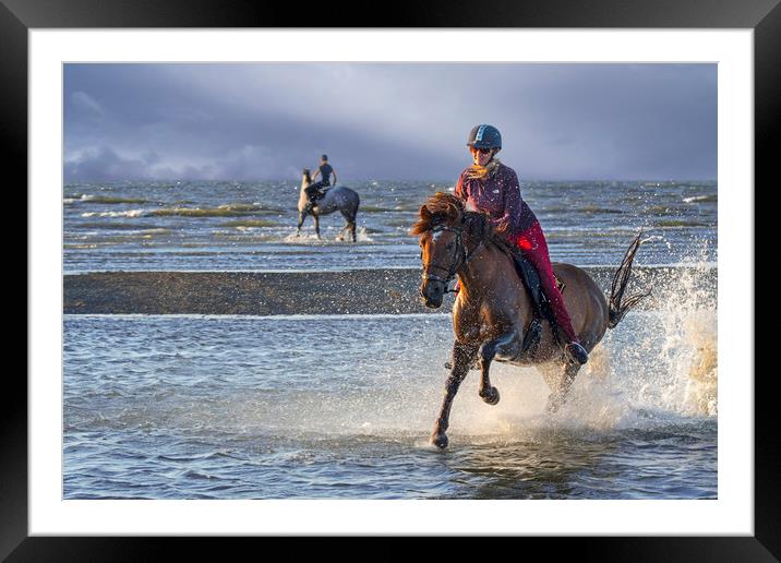 Galloping on the Beach Framed Mounted Print by Arterra 