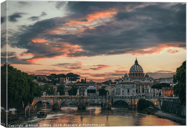 Vatican at Sunset Canvas Print by Elliott Griffiths