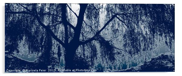 Willow in blue Acrylic by Marinela Feier