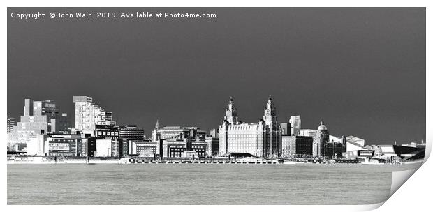 Liverpool Waterfront Skyline (Digital Art) Print by John Wain