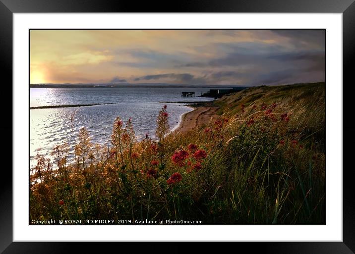 "Breezy sunset at South Gare" Framed Mounted Print by ROS RIDLEY