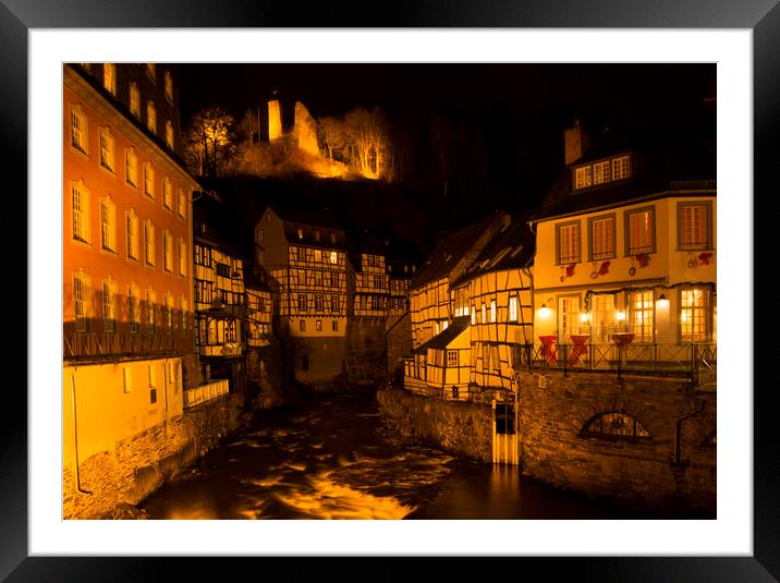 Monschau by night Framed Mounted Print by John Stuij