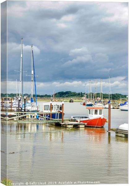 Harbour boats at Walberswick, Suffolk Canvas Print by Sally Lloyd