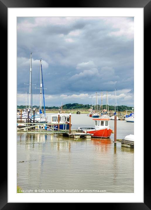 Harbour boats at Walberswick, Suffolk Framed Mounted Print by Sally Lloyd