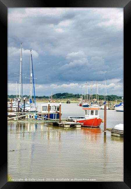 Harbour boats at Walberswick, Suffolk Framed Print by Sally Lloyd