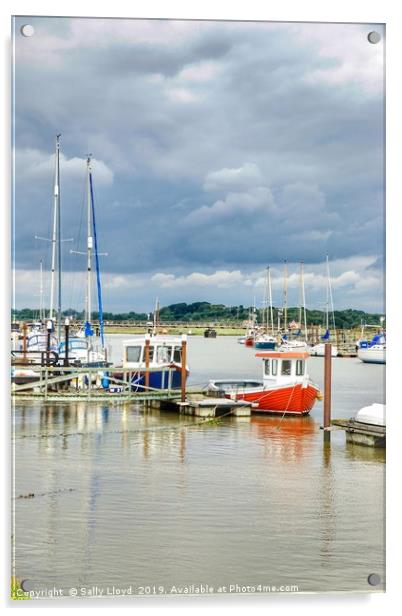 Harbour boats at Walberswick, Suffolk Acrylic by Sally Lloyd