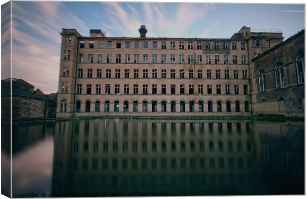 Mill reflected  Canvas Print by simon sugden