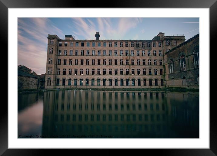 Mill reflected  Framed Mounted Print by simon sugden