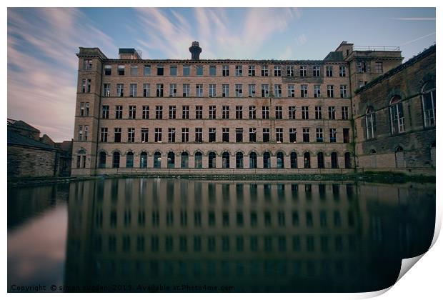 Mill reflected  Print by simon sugden