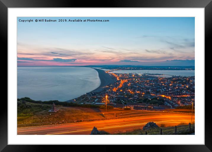 Weymouth Dorset Sunset Framed Mounted Print by Will Badman