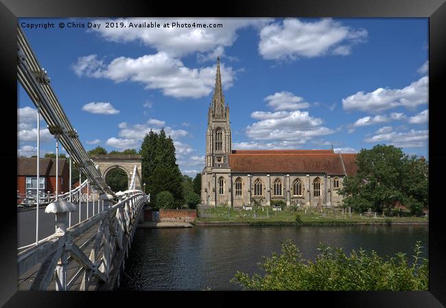 The Church by the bridge Marlow Framed Print by Chris Day
