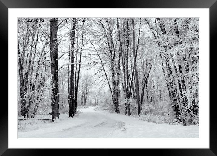 Frozen Road Framed Mounted Print by Mike Dawson
