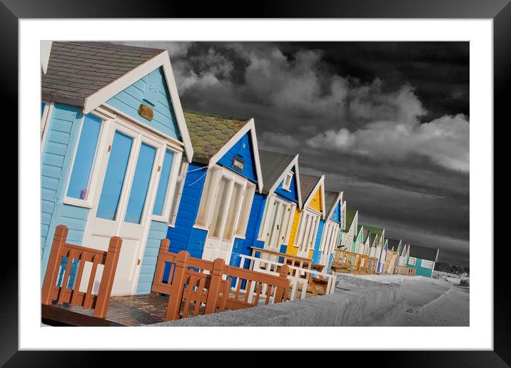 Beach Huts Hengistbury Head Bournemouth Dorset Framed Mounted Print by Andy Evans Photos