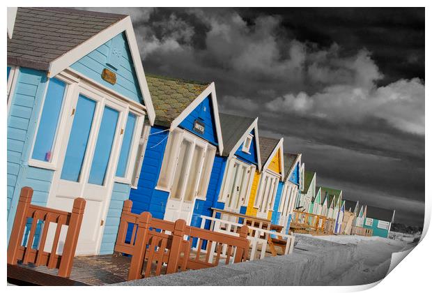 Beach Huts Hengistbury Head Bournemouth Dorset Print by Andy Evans Photos