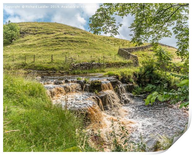 Ettersgill Beck Waterfall in Spate 2 Print by Richard Laidler