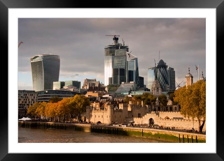 City of London Skyline Cityscape England Framed Mounted Print by Andy Evans Photos