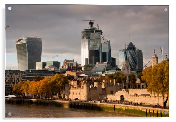 City of London Skyline Cityscape England Acrylic by Andy Evans Photos