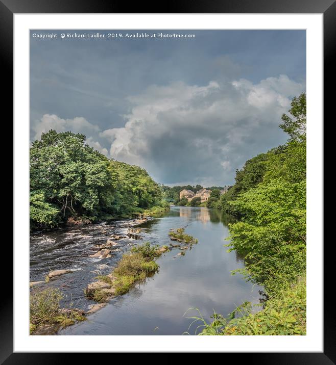 River Tees at Barnard Castle Teesdale in Summer Framed Mounted Print by Richard Laidler