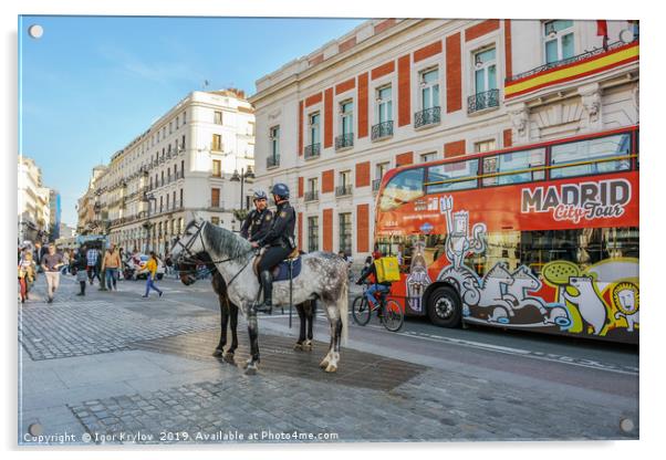 Police on horses Acrylic by Igor Krylov