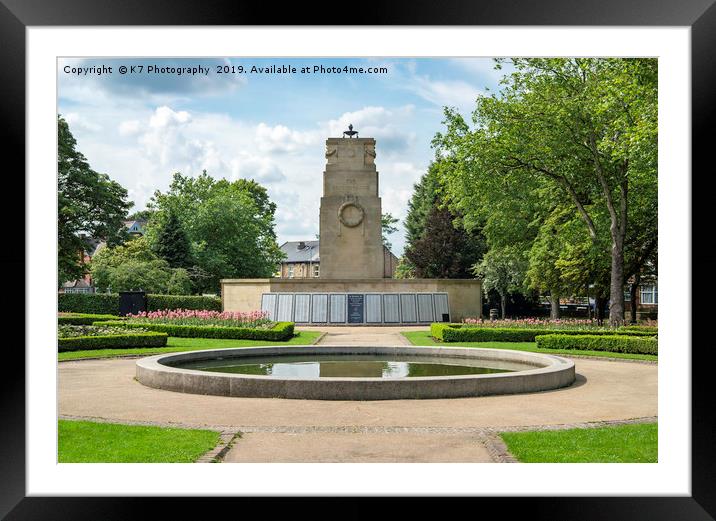 Clifton Park Rotherham - War Memorial Framed Mounted Print by K7 Photography