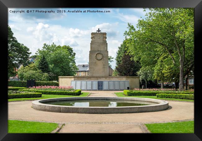 Clifton Park Rotherham - War Memorial Framed Print by K7 Photography