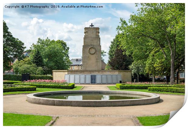 Clifton Park Rotherham - War Memorial Print by K7 Photography