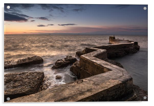 The Blocks at St Monans In Fife Acrylic by George Robertson