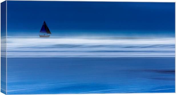 Lone Yacht, Widemouth  Bay, Cornwall. Canvas Print by Maggie McCall