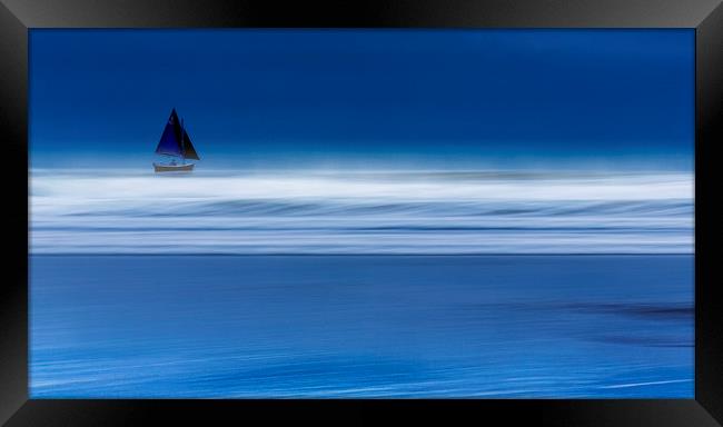 Lone Yacht, Widemouth  Bay, Cornwall. Framed Print by Maggie McCall