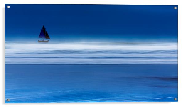 Lone Yacht, Widemouth  Bay, Cornwall. Acrylic by Maggie McCall