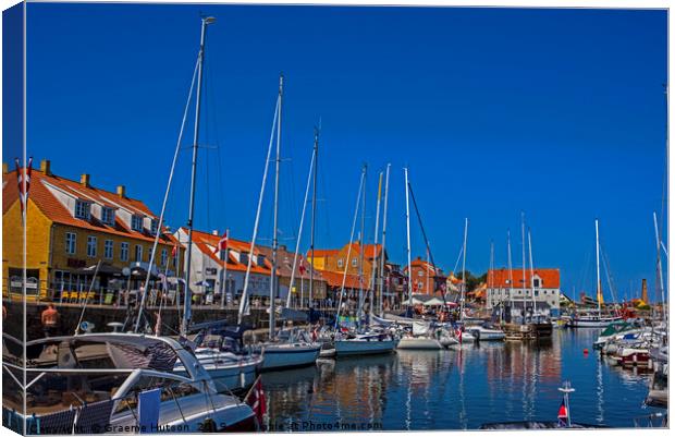 Allinge Harbour, Bornholm Canvas Print by Graeme Hutson