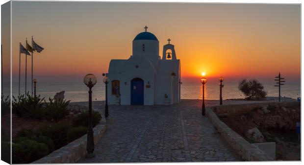 Sunrise in Cyprus Canvas Print by Andrew Scott
