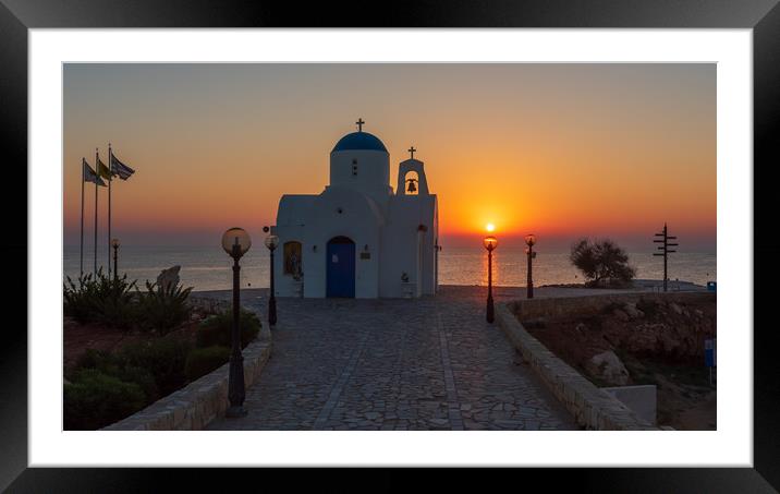 Sunrise in Cyprus Framed Mounted Print by Andrew Scott