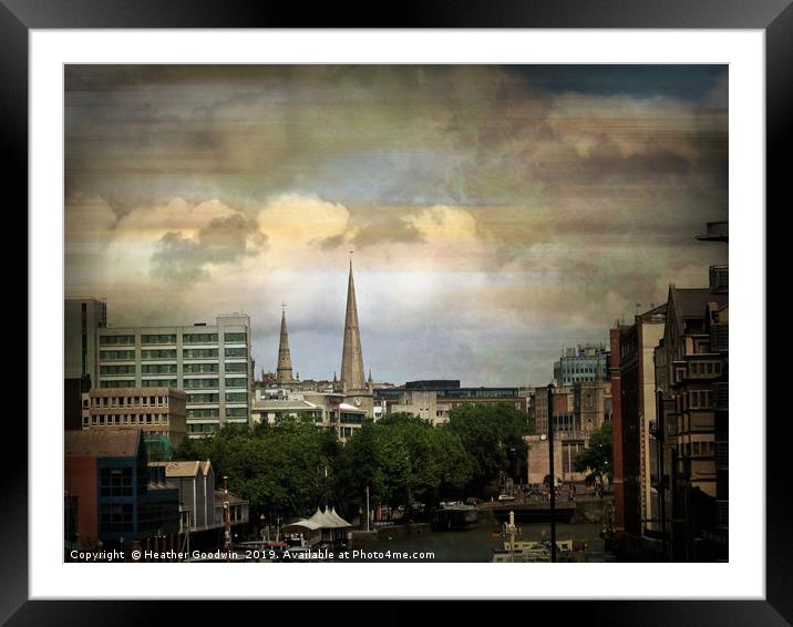 Skyline Bristol City Framed Mounted Print by Heather Goodwin