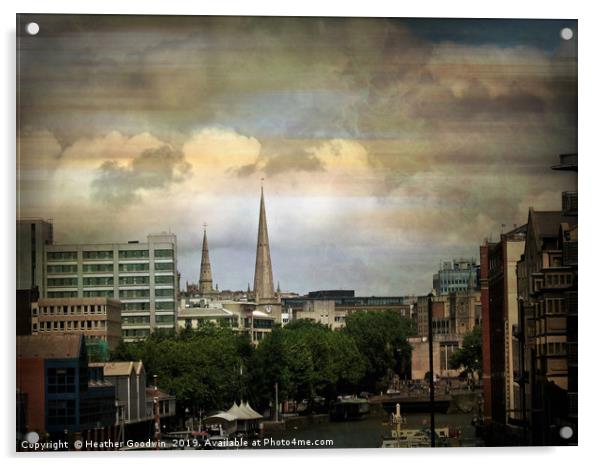 Skyline Bristol City Acrylic by Heather Goodwin