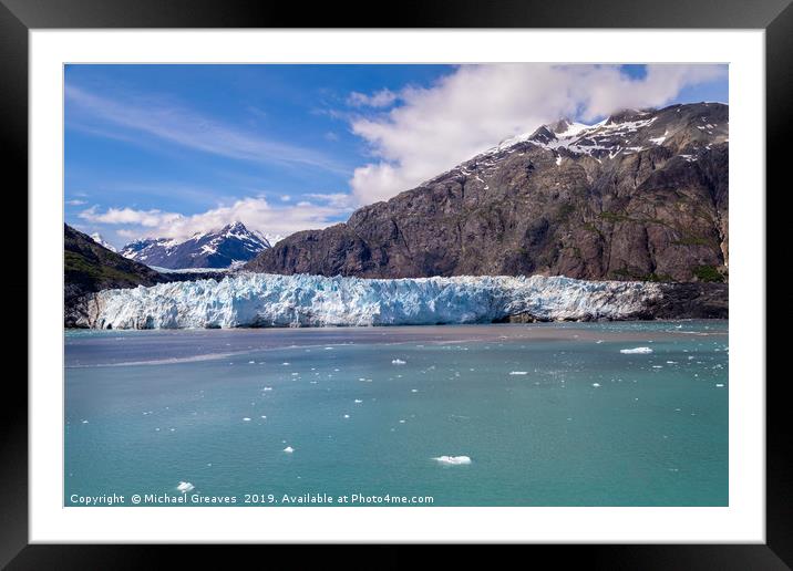 Margerie Glacier Framed Mounted Print by Michael Greaves