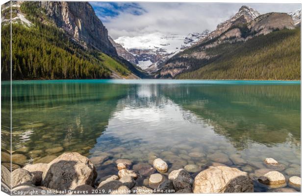 Lake Louise Canvas Print by Michael Greaves
