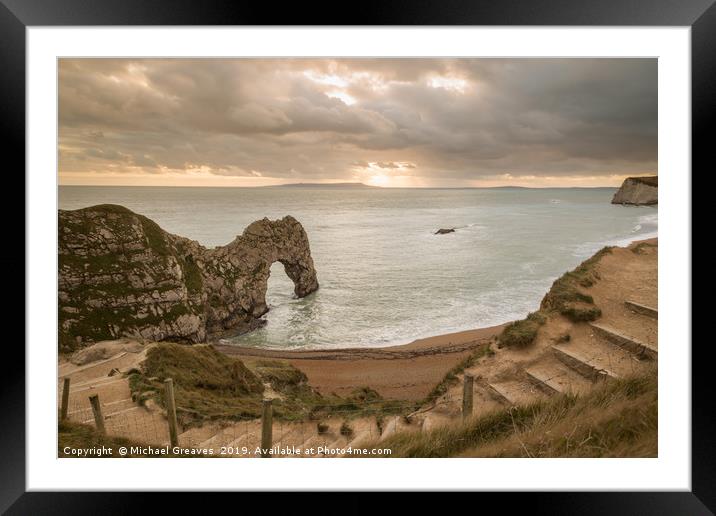 Durdle Door Framed Mounted Print by Michael Greaves