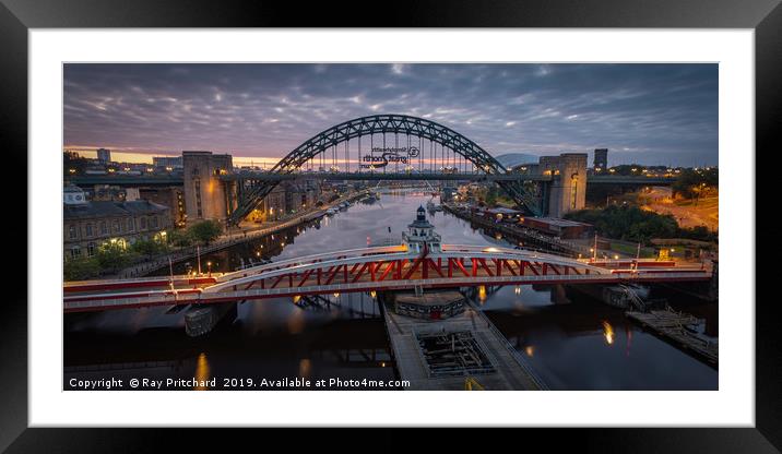 Sunrise from the High Level Framed Mounted Print by Ray Pritchard