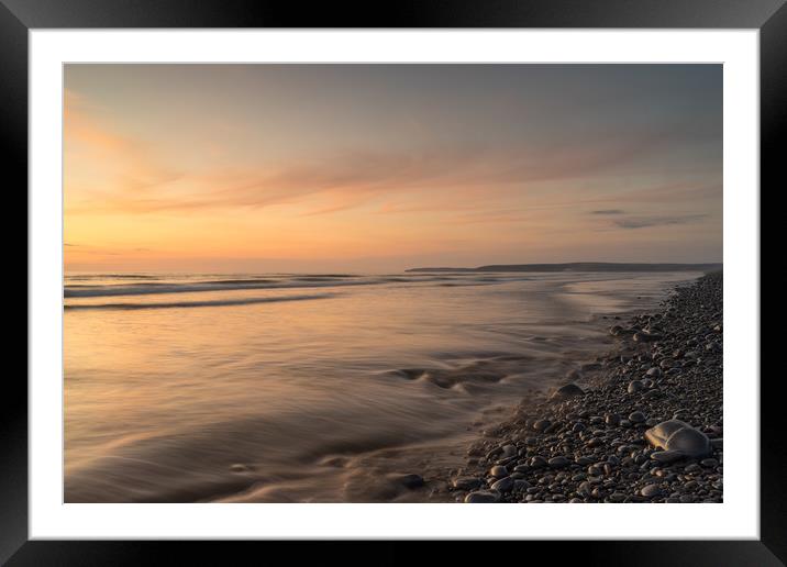 Westward Ho! North Devon sunset Framed Mounted Print by Tony Twyman