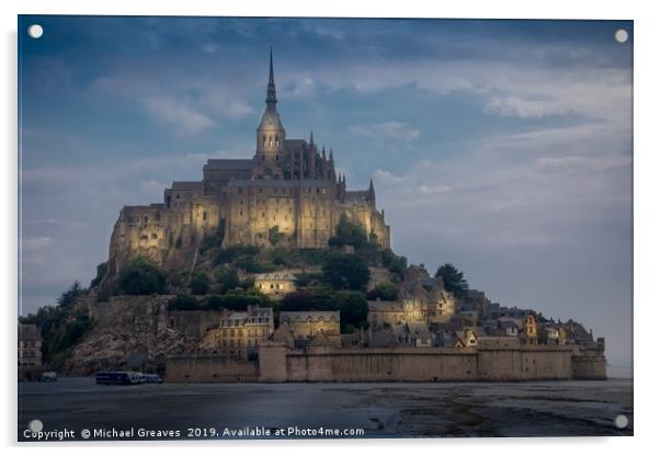 Mont St Michel Acrylic by Michael Greaves