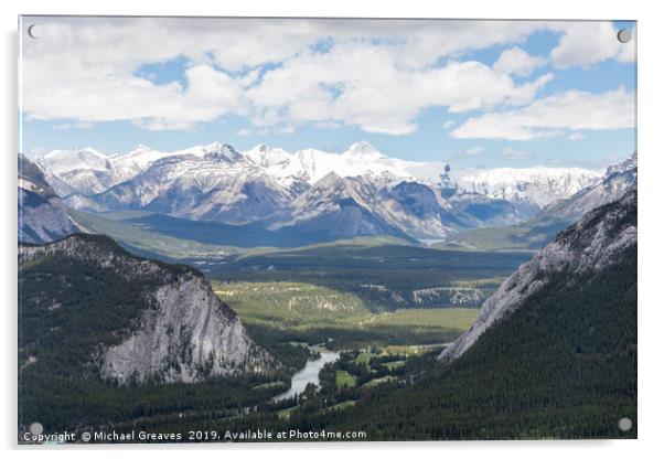 Banff National Park Acrylic by Michael Greaves