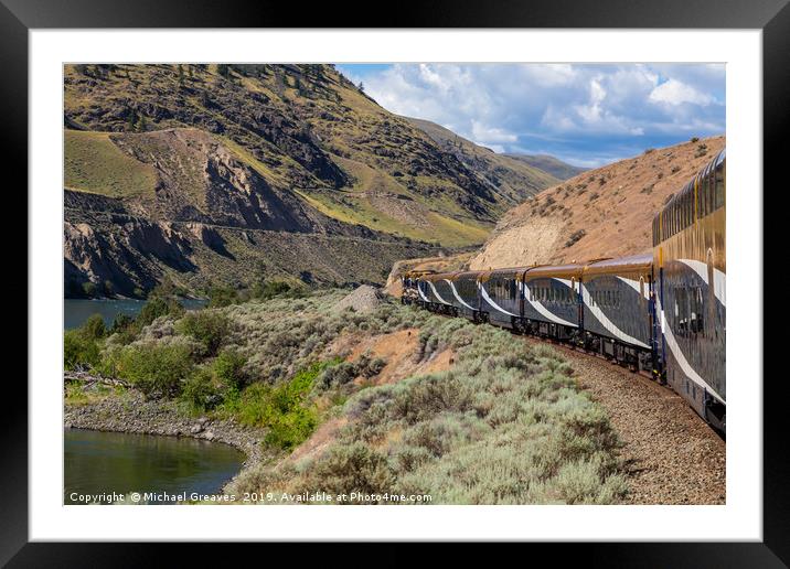 The Rocky Mountaineer Framed Mounted Print by Michael Greaves