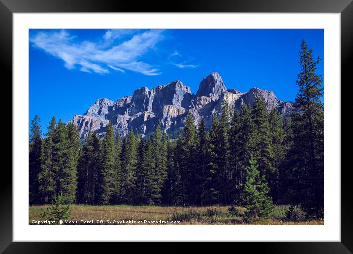 Castle Mountain, Banff National Park - Alberta, Ca Framed Mounted Print by Mehul Patel