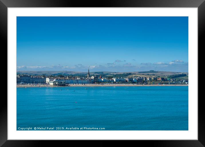 Weymouth Bay with Weymouth beach and the town  Framed Mounted Print by Mehul Patel