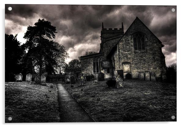 St Bartholomews Church Ingoldsby Acrylic by Steven Shea