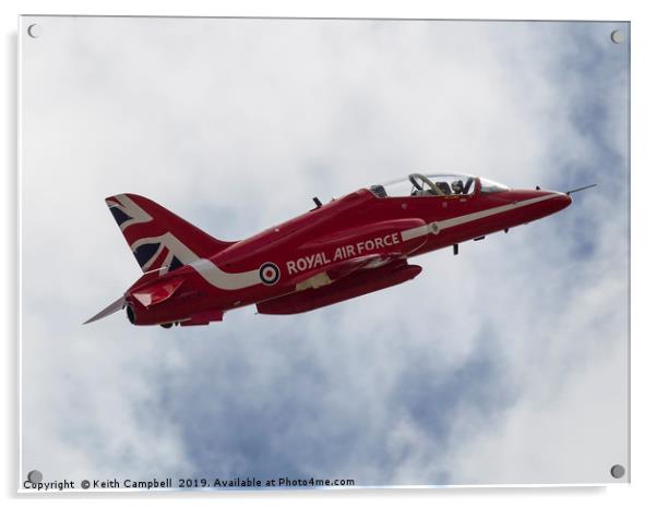 RAF Red Arrows Hawk Acrylic by Keith Campbell