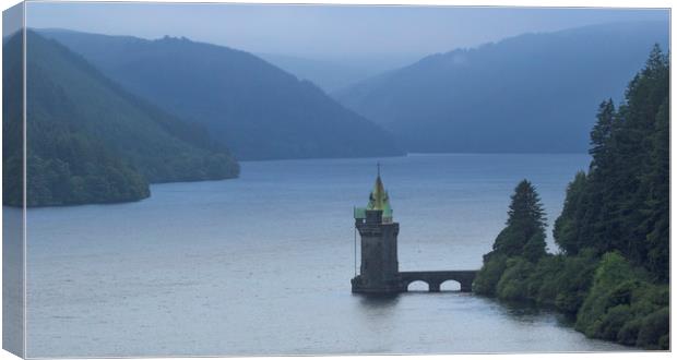 Lake Vyrnwy Water Tower Canvas Print by Kelly Bailey