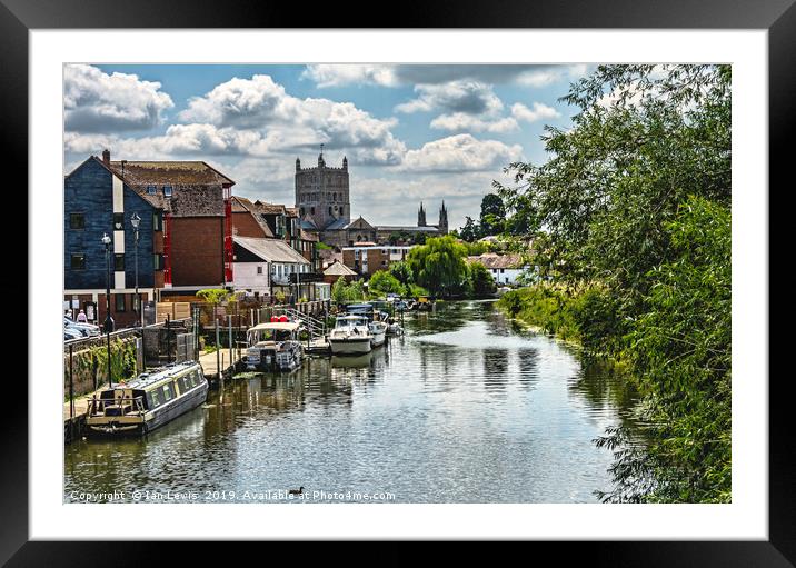 The Avon At Tewkesbury Framed Mounted Print by Ian Lewis