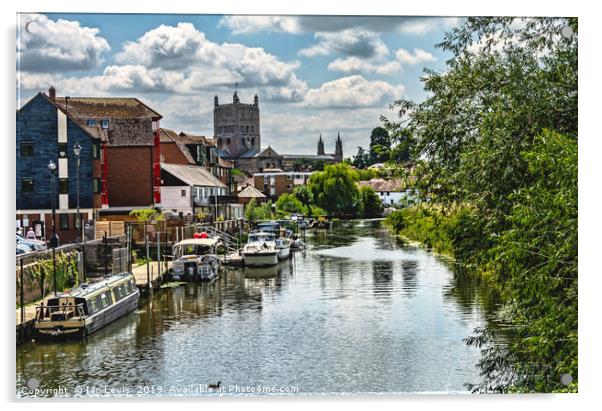 The Avon At Tewkesbury Acrylic by Ian Lewis